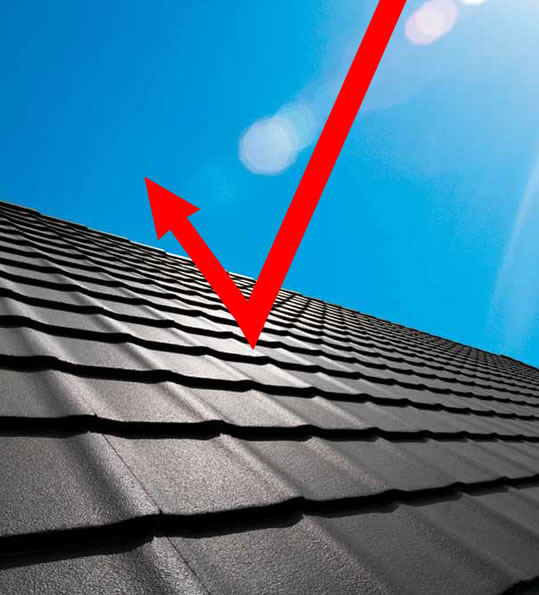 roof reflecting sun